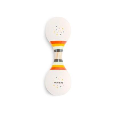 Miniland Soft Duo Rattle Hochet musical double pour bébé à partir de 0 mois Silicone et PP de qualité alimentaire Léger, ergonomique et facile à prendre en main Stimulation sensorielle Miniland Soft Duo Rattle Hochet musical double pour bébé à partir de 0 mois Silicone et PP de qualité alimentaire Léger, ergonomique et facile à prendre en main Stimulation sensorielle
