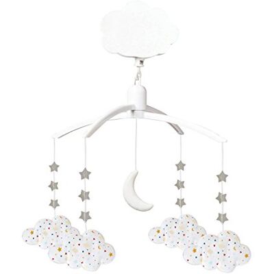 Trousselier Mobile Musical Nuage Coton imprimé Etoiles Musique Lullaby de Mozart Classique Chic Idéal Cadeau de Naissance Facile à Installer Colori Blanc Trousselier Mobile Musical Nuage Coton imprimé Etoiles Musique Lullaby de Mozart Classique Chic Idéal Cadeau de Naissance Facile à Installer Colori Blanc