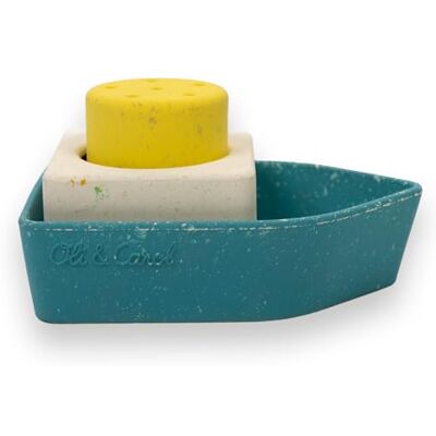 Oli & Carol Bateau de bain en caoutchouc jaune - Jouet de bain Oli & Carol Bateau de bain en caoutchouc jaune - Jouet de bain