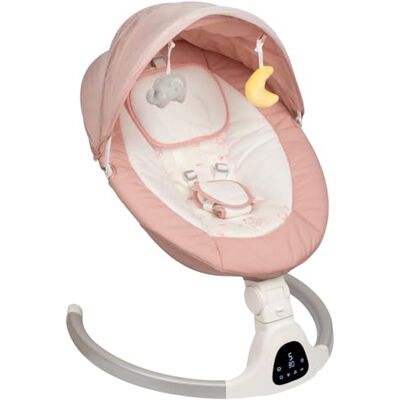JFOVMCYG Balancelle portable pour bébés à tout-petits, fonction de synchronisation de balancement, 5 vitesses de balancement, Bluetooth, écran tactile, haut-parleur de musique avec 10 berceuses préréglées et JFOVMCYG Balancelle portable pour bébés à tout-petits, fonction de synchronisation de balancement, 5 vitesses de balancement, Bluetooth, écran tactile, haut-parleur de musique avec 10 berceuses préréglées et