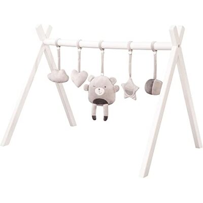 roba Jeu de trapèze incl. set de pendentifs " Style" gris clair – arche de jeu en bois massif laqué roba Jeu de trapèze incl. set de pendentifs " Style" gris clair – arche de jeu en bois massif laqué