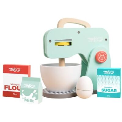 Owl & Fox Ensemble de pâtisserie en bois, jouet de simulation, appareil de cuisine ; ensemble miixer de pâtisserie avec accessoires ; jeu de rôle de cuisine pour enfants de 3 ans et plus, dimensions 20 x 12 x Owl & Fox Ensemble de pâtisserie en bois, jouet de simulation, appareil de cuisine ; ensemble miixer de pâtisserie avec accessoires ; jeu de rôle de cuisine pour enfants de 3 ans et plus, dimensions 20 x 12 x