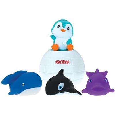 Nuby Jouet de Bain Pop-up Pingouin avec 3 gicleurs de Bain – Jouet de Bain Stimulant La Coordination œil-Main de Vos Petits Idéal pour Les + 18 Mois Nuby Jouet de Bain Pop-up Pingouin avec 3 gicleurs de Bain – Jouet de Bain Stimulant La Coordination œil-Main de Vos Petits Idéal pour Les + 18 Mois