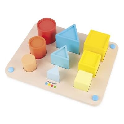 Janod Essentiel Les Volumes Jeu Educatif Premier Âge en Bois 3-En-1 Apprentissage des Formes et Couleurs Peinture à l'Eau Dès 18 mois, J05062 Janod Essentiel Les Volumes Jeu Educatif Premier Âge en Bois 3-En-1 Apprentissage des Formes et Couleurs Peinture à l'Eau Dès 18 mois, J05062