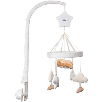 Nuby Biscuit l'ourson Mobile musical pour bébé Bras réglable qui s'adapte à tous les lits de bébé Sons apaisants Nuby Biscuit l'ourson Mobile musical pour bébé Bras réglable qui s'adapte à tous les lits de bébé Sons apaisants