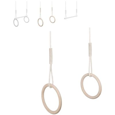MAMOI ® Anneaux de gymnastique en bois, équipement de gymnastique pour enfants intérieur et extérieur, anneaux de balançoire, gymnastique avec anneaux en bois MAMOI ® Anneaux de gymnastique en bois, équipement de gymnastique pour enfants intérieur et extérieur, anneaux de balançoire, gymnastique avec anneaux en bois
