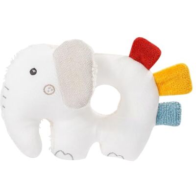 Fehn NATUR Anneau de préhension pour bébé en forme d'éléphant – Doudou en coton bio – Jouet pour bébé avec hochet et hochet pour apprendre de manière ludique – Jouet de préhension pour bébés et Fehn NATUR Anneau de préhension pour bébé en forme d'éléphant – Doudou en coton bio – Jouet pour bébé avec hochet et hochet pour apprendre de manière ludique – Jouet de préhension pour bébés et