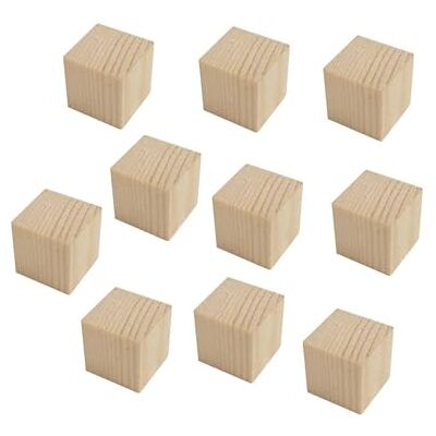 drburpily Blocs de construction en bois à empiler, cubes en bois bruts, jeu de comptage, activités manuelles et créatives, couleur du, 6x6x6cm drburpily Blocs de construction en bois à empiler, cubes en bois bruts, jeu de comptage, activités manuelles et créatives, couleur du, 6x6x6cm