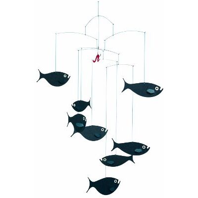 Flensted Mobiles Banc de poissons Mobile Carillon éolien Noir 45 x 60 cm Flensted Mobiles Banc de poissons Mobile Carillon éolien Noir 45 x 60 cm