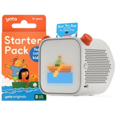 YOTO Lecteur + Starter Pack pour Little Kids, boîte à histoires, conteur avec veilleuse, horloge, 5 livres audio anglais pour enfants, histoires de musique, présentation d'écoute, premières histoires YOTO Lecteur + Starter Pack pour Little Kids, boîte à histoires, conteur avec veilleuse, horloge, 5 livres audio anglais pour enfants, histoires de musique, présentation d'écoute, premières histoires
