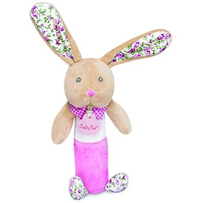 Baby Nat ' Hochet pouet lapin POUPI "rose" BN0609 -Rose Baby Nat ' Hochet pouet lapin POUPI "rose" BN0609 -Rose