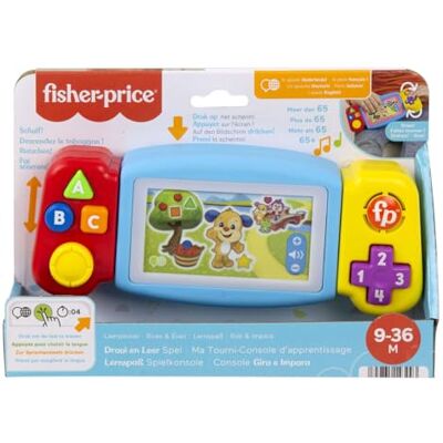 Fisher Price HNL51 Console de jeu éducative avec lumières, sons et chansons éducatives, version néerlandais, anglais, français, allemand, italien Fisher Price HNL51 Console de jeu éducative avec lumières, sons et chansons éducatives, version néerlandais, anglais, français, allemand, italien