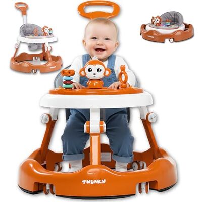 Twinky Trotteur rétractable pour garçons et filles de 6 mois et plus avec ensemble de jeu, musique et tapis de sol – Aide à la marche robuste avec poignée à pousser et 4 positions réglables en hauteur Twinky Trotteur rétractable pour garçons et filles de 6 mois et plus avec ensemble de jeu, musique et tapis de sol – Aide à la marche robuste avec poignée à pousser et 4 positions réglables en hauteur