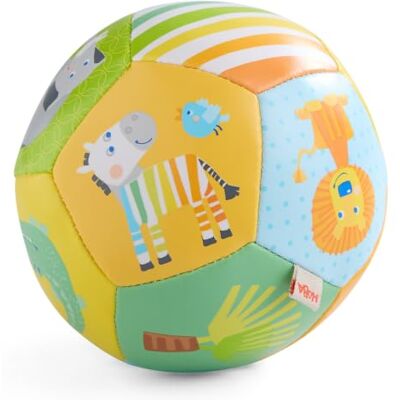 HABA Babyball Zebra Balle de préhension pour bébé à partir de 6 mois Ballon pour bébé coloré avec joli motif zèbre pour les premières tentatives de lancer et de saisir HABA Babyball Zebra Balle de préhension pour bébé à partir de 6 mois Ballon pour bébé coloré avec joli motif zèbre pour les premières tentatives de lancer et de saisir