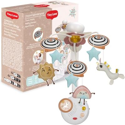 Tiny Love Classic Mobile, Mobile pour lit bébé, dès la naissance, mobile musical portable pour poussette, peluches magiques, 20 minutes de musique en continu, Unicorn Wonderlands Tiny Love Classic Mobile, Mobile pour lit bébé, dès la naissance, mobile musical portable pour poussette, peluches magiques, 20 minutes de musique en continu, Unicorn Wonderlands