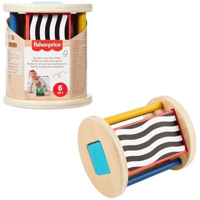 Fisher Price Rouleau Jeu à Quatre Pattes en Bois, activité pour développer les capacités sensorielles et motrices à partir de 6 mois, JKH17 Fisher Price Rouleau Jeu à Quatre Pattes en Bois, activité pour développer les capacités sensorielles et motrices à partir de 6 mois, JKH17