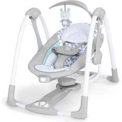 Ingenuity , Balancelle Compacte Raylan, 5 vitesses de balancement, vibrations apaisantes, 12 mélodies, 4 sons de la nature, arche de jeu, dès la naissance à 9 kg Ingenuity , Balancelle Compacte Raylan, 5 vitesses de balancement, vibrations apaisantes, 12 mélodies, 4 sons de la nature, arche de jeu, dès la naissance à 9 kg
