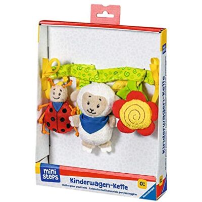 Ravensburger ministeps 4157 Kinderwagen-Kette mit Glöckchen und Plüschtieren, für Kinderwagen, Babyschale oder Kinderbett Baby Spielzeug ab 0 Monate Ravensburger ministeps 4157 Kinderwagen-Kette mit Glöckchen und Plüschtieren, für Kinderwagen, Babyschale oder Kinderbett Baby Spielzeug ab 0 Monate