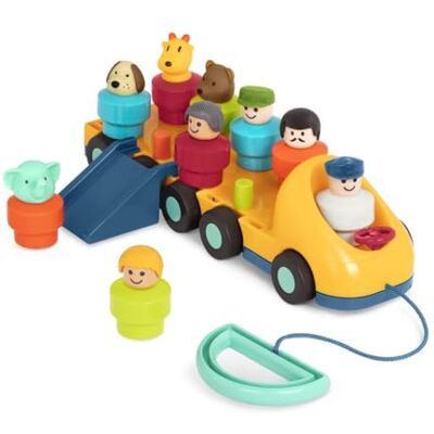 Battat – BT2653Z – Bus à Tirer – Jouet d'Éveil avec Accessoires pour les Tous-Petits – Bus Jouet avec Pièces Amovibles – 9 Personnages – Dès 18 mois Battat – BT2653Z – Bus à Tirer – Jouet d'Éveil avec Accessoires pour les Tous-Petits – Bus Jouet avec Pièces Amovibles – 9 Personnages – Dès 18 mois