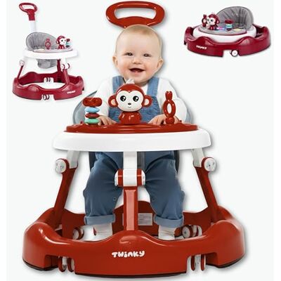 Twinky Trotteur rétractable pour garçons et filles de 6 mois et plus avec ensemble de jeu, musique et tapis de sol – Aide à la marche robuste avec poignée à pousser et 4 positions réglables en hauteur Twinky Trotteur rétractable pour garçons et filles de 6 mois et plus avec ensemble de jeu, musique et tapis de sol – Aide à la marche robuste avec poignée à pousser et 4 positions réglables en hauteur
