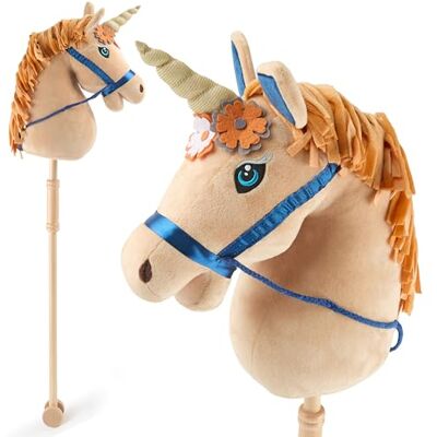 BIECO Cheval à piquer pour enfant Licorne Magic Hobby Horse Roulettes Baguette en bois Bâton de chevaux beau pour chevaux cannelés Accessoires pour tout-petits BIECO Cheval à piquer pour enfant Licorne Magic Hobby Horse Roulettes Baguette en bois Bâton de chevaux beau pour chevaux cannelés Accessoires pour tout-petits