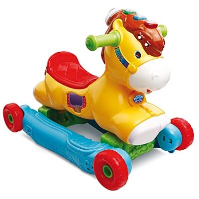 VTech P'tit Galop, Mon Poney Basculo, Porteur Bébé Évolutif, Cheval à Bascule Interactif, Jouet d'Activité et de Développement, Éveil Musical, Cadeau Bébé Dès 1 An Contenu en Français VTech P'tit Galop, Mon Poney Basculo, Porteur Bébé Évolutif, Cheval à Bascule Interactif, Jouet d'Activité et de Développement, Éveil Musical, Cadeau Bébé Dès 1 An Contenu en Français