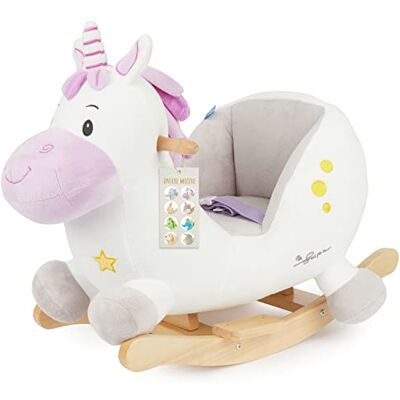 BIECO Animal à bascule en peluche licorne 60 cm Chaise à bascule pour enfant avec ceinture de sécurité Balançoire pour bébé Balançoire pour bébé à partir de 9 mois Cheval à bascule en bois BIECO Animal à bascule en peluche licorne 60 cm Chaise à bascule pour enfant avec ceinture de sécurité Balançoire pour bébé Balançoire pour bébé à partir de 9 mois Cheval à bascule en bois