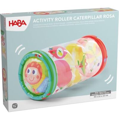 HABA Rouleau d'éveil chenille rose Trois balles colorées éveillent la curiosité grâce aux sons du hochet et aux stimuli visuels. HABA Rouleau d'éveil chenille rose Trois balles colorées éveillent la curiosité grâce aux sons du hochet et aux stimuli visuels.