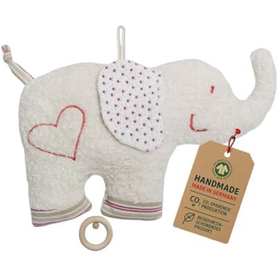 Efie Boîte à musique bio éléphant Fabriquée à la main en Allemagne 100 % coton (kbA), rembourrage en laine vierge (kbT), certifié GOTS Jouet durable pour bébé Mélodie (bonne lune, tu vas si Efie Boîte à musique bio éléphant Fabriquée à la main en Allemagne 100 % coton (kbA), rembourrage en laine vierge (kbT), certifié GOTS Jouet durable pour bébé Mélodie (bonne lune, tu vas si