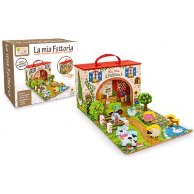 Teorema Giocattoli Teorema Fatto di Legno Playset Ferme Jeu et Rangement, Set transportable avec animaux de la ferme, jeu multiactivité en bois, jeu éducatif pour enfants Teorema Giocattoli Teorema Fatto di Legno Playset Ferme Jeu et Rangement, Set transportable avec animaux de la ferme, jeu multiactivité en bois, jeu éducatif pour enfants