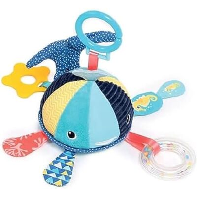 LUDI Activité À Suspendre Baleine Jeux D'Éveil Bébé Dès 3 Mois Développe Le Bien-Être, Le Toucher & La Motricité Fine Jeu Sonore, Papier Froissé, Anneau De Dentition & Mirroir LUDI Activité À Suspendre Baleine Jeux D'Éveil Bébé Dès 3 Mois Développe Le Bien-Être, Le Toucher & La Motricité Fine Jeu Sonore, Papier Froissé, Anneau De Dentition & Mirroir