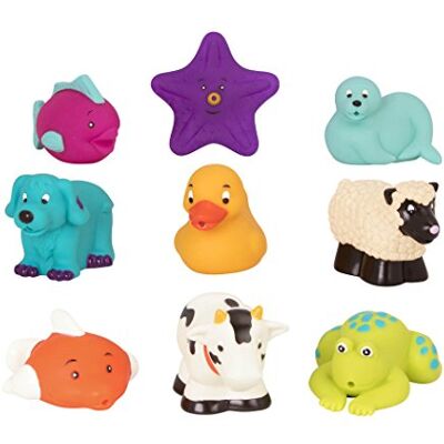 Battat B. BT2527Z Lot de 9 jouets de bain d'animaux de bain pour bébé Jouet d'eau pour bébé Animaux de bain Jouets de bain Animaux aquatiques à partir de 10 mois Nylon Battat B. BT2527Z Lot de 9 jouets de bain d'animaux de bain pour bébé Jouet d'eau pour bébé Animaux de bain Jouets de bain Animaux aquatiques à partir de 10 mois Nylon