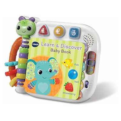 VTech Baby Learn and Discover Livre de bébé interactif avec 3 modes et 13 pages nettoyables, mélodies et phrases, enseignant les animaux, les couleurs et les formes, jouet pour bébé de 6, 12, 24 mois VTech Baby Learn and Discover Livre de bébé interactif avec 3 modes et 13 pages nettoyables, mélodies et phrases, enseignant les animaux, les couleurs et les formes, jouet pour bébé de 6, 12, 24 mois