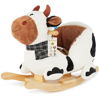 BIECO Animal à bascule en peluche vache « ferme » Chaise à bascule pour enfant Ceinture de sécurité Balançoire pour tout-petit Animal à bascule pour chambre de bébé à partir de 9 mois Cheval BIECO Animal à bascule en peluche vache « ferme » Chaise à bascule pour enfant Ceinture de sécurité Balançoire pour tout-petit Animal à bascule pour chambre de bébé à partir de 9 mois Cheval
