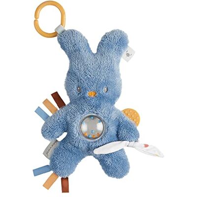 Nattou Doudou actif en polyester Lapin avec hochet et anneau de dentition Pour nouveau-né et prématuré Environ 37 cm Végétalien Tipidou bleu Nattou Doudou actif en polyester Lapin avec hochet et anneau de dentition Pour nouveau-né et prématuré Environ 37 cm Végétalien Tipidou bleu