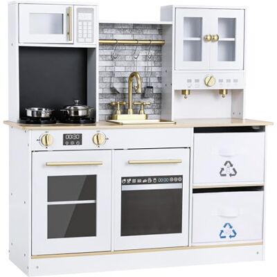 MAMIZO Cuisine Enfant, Cuisine en Bois Enfant, Jouet Cuisine avec Effets Lumineux et Sonores Simulés, avec 2 boîtes de rangement, Cuisine Jouet pour Enfants à partir de 3 ans, Blanc, 90x30x90 cm MAMIZO Cuisine Enfant, Cuisine en Bois Enfant, Jouet Cuisine avec Effets Lumineux et Sonores Simulés, avec 2 boîtes de rangement, Cuisine Jouet pour Enfants à partir de 3 ans, Blanc, 90x30x90 cm