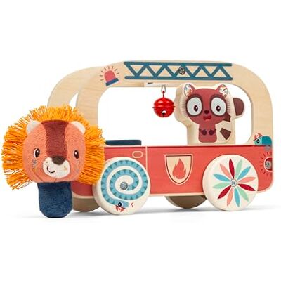 LILLIPUTIENS Jack Le Lion Camion d'activités en Bois Pompier Personnage en Tissus Multicolore 21 cm Dès 12 Mois 83892 LILLIPUTIENS Jack Le Lion Camion d'activités en Bois Pompier Personnage en Tissus Multicolore 21 cm Dès 12 Mois 83892