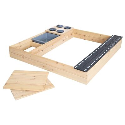 roba Bac à Sable Street & Play en Bois – Design avec Rue, Plaque de Cuisson, Bac de Jeu – Grand Bac à Sable avec Couvercles en Bois Résistant aux Intempéries – Naturel/Noir roba Bac à Sable Street & Play en Bois – Design avec Rue, Plaque de Cuisson, Bac de Jeu – Grand Bac à Sable avec Couvercles en Bois Résistant aux Intempéries – Naturel/Noir