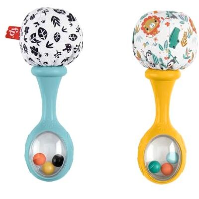 Fisher Price -Mes Premiers Maracas-Jouet d'éveil 2 hochets des 3 mois HMF34 HMF34 Lot de 2 hochets pour bébé avec pompons doux Bleu et jaune motricité épaisse et jeu sensoriel + 3 mois Fisher Price -Mes Premiers Maracas-Jouet d'éveil 2 hochets des 3 mois HMF34 HMF34 Lot de 2 hochets pour bébé avec pompons doux Bleu et jaune motricité épaisse et jeu sensoriel + 3 mois