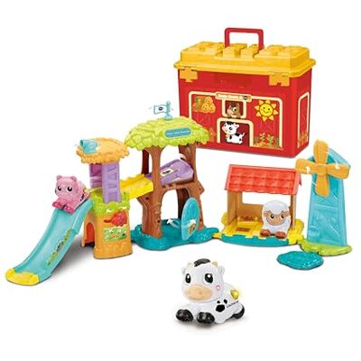 VTech -Baby Ferme école première excursion pour bébés à partir de 12 mois, comprend une boîte de rangement qui fait partie de la scène, version ESP VTech -Baby Ferme école première excursion pour bébés à partir de 12 mois, comprend une boîte de rangement qui fait partie de la scène, version ESP