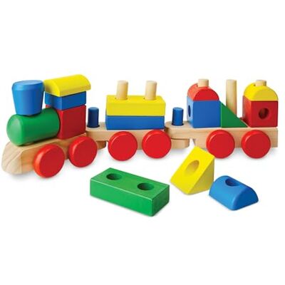 Melissa & Doug Jouet de développement de train empilable pour les compétences motrices 3+ Cadeau pour garçon ou fille Melissa & Doug Jouet de développement de train empilable pour les compétences motrices 3+ Cadeau pour garçon ou fille