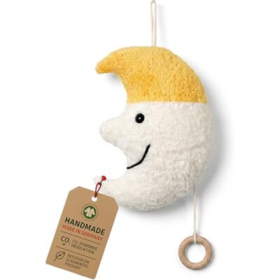 Efie Boîte à musique bio lune avec bonnet 100 % coton (kbA), rembourrage en laine vierge (kbT), certifié GOTS fabriquée à la main en Allemagne Mélodie (sais tu combien d'étoiles sont debout) Efie Boîte à musique bio lune avec bonnet 100 % coton (kbA), rembourrage en laine vierge (kbT), certifié GOTS fabriquée à la main en Allemagne Mélodie (sais tu combien d'étoiles sont debout)