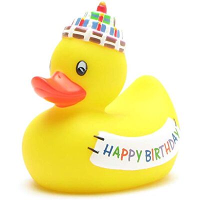 Duckshop Petit canard siffleur de bain"Happy Birthday". Jaune Duckshop Petit canard siffleur de bain"Happy Birthday". Jaune
