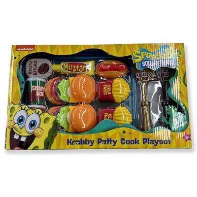 SPONGEBOB SQUAREPANTS Krabby Patty Ensemble de jeu de repas interactif en plastique pour enfants et tout-petits SPONGEBOB SQUAREPANTS Krabby Patty Ensemble de jeu de repas interactif en plastique pour enfants et tout-petits