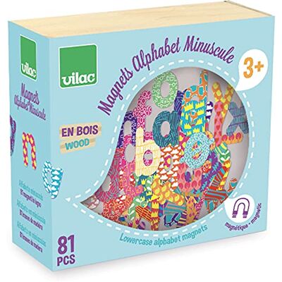 Vilac - Magnets Alphabet Minuscule 81 pcs, 6703 Vilac - Magnets Alphabet Minuscule 81 pcs, 6703