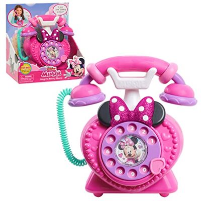 Just Play justplay Disney Junior Minnie Mouse Ring Me Téléphone rotatif pour jeux de simulation, lumières et sons, jouets pour enfants à partir de 3 ans Just Play justplay Disney Junior Minnie Mouse Ring Me Téléphone rotatif pour jeux de simulation, lumières et sons, jouets pour enfants à partir de 3 ans