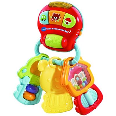VTech Drive & Discover Touches, hochet avec sons et phrases, jouet d'apprentissage pour jeu sensoriel, jouet de dentition pour bébé avec fonctions interactives, convient pour filles et garçons à VTech Drive & Discover Touches, hochet avec sons et phrases, jouet d'apprentissage pour jeu sensoriel, jouet de dentition pour bébé avec fonctions interactives, convient pour filles et garçons à