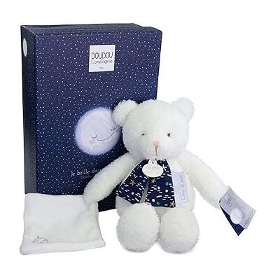 DOUDOU ET COMPAGNIE – PARIS – DOUDOU ET COMPAGNIE – CLAIR DE LUNE – Ours Doudou Pantin 28 cm – Peluche Blanche Ultra Douce – Brille dans le Noir – Idée Cadeau Naissance – Livré en Boîte Cadeau Étoilée – Pour Bébé DC4218 DOUDOU ET COMPAGNIE – PARIS – DOUDOU ET COMPAGNIE – CLAIR DE LUNE – Ours Doudou Pantin 28 cm – Peluche Blanche Ultra Douce – Brille dans le Noir – Idée Cadeau Naissance – Livré en Boîte Cadeau Étoilée – Pour Bébé DC4218