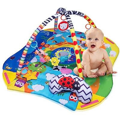 Lionelo Anika Plus Tapis d'Éveil Bébé 2 en 1, Tapis de Jeu avec Arches Fonction Parc avec Bords Relevables, Coussin Tummy Time, 5 Jouets, Miroir, Hochet et Fond Épais Isolant pour le Confort Lionelo Anika Plus Tapis d'Éveil Bébé 2 en 1, Tapis de Jeu avec Arches Fonction Parc avec Bords Relevables, Coussin Tummy Time, 5 Jouets, Miroir, Hochet et Fond Épais Isolant pour le Confort