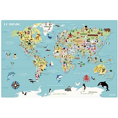 Vilac Carte du Monde magnétique Ingela P.A-À partir de 5 ans-7612, 7612, Multicolor Vilac Carte du Monde magnétique Ingela P.A-À partir de 5 ans-7612, 7612, Multicolor